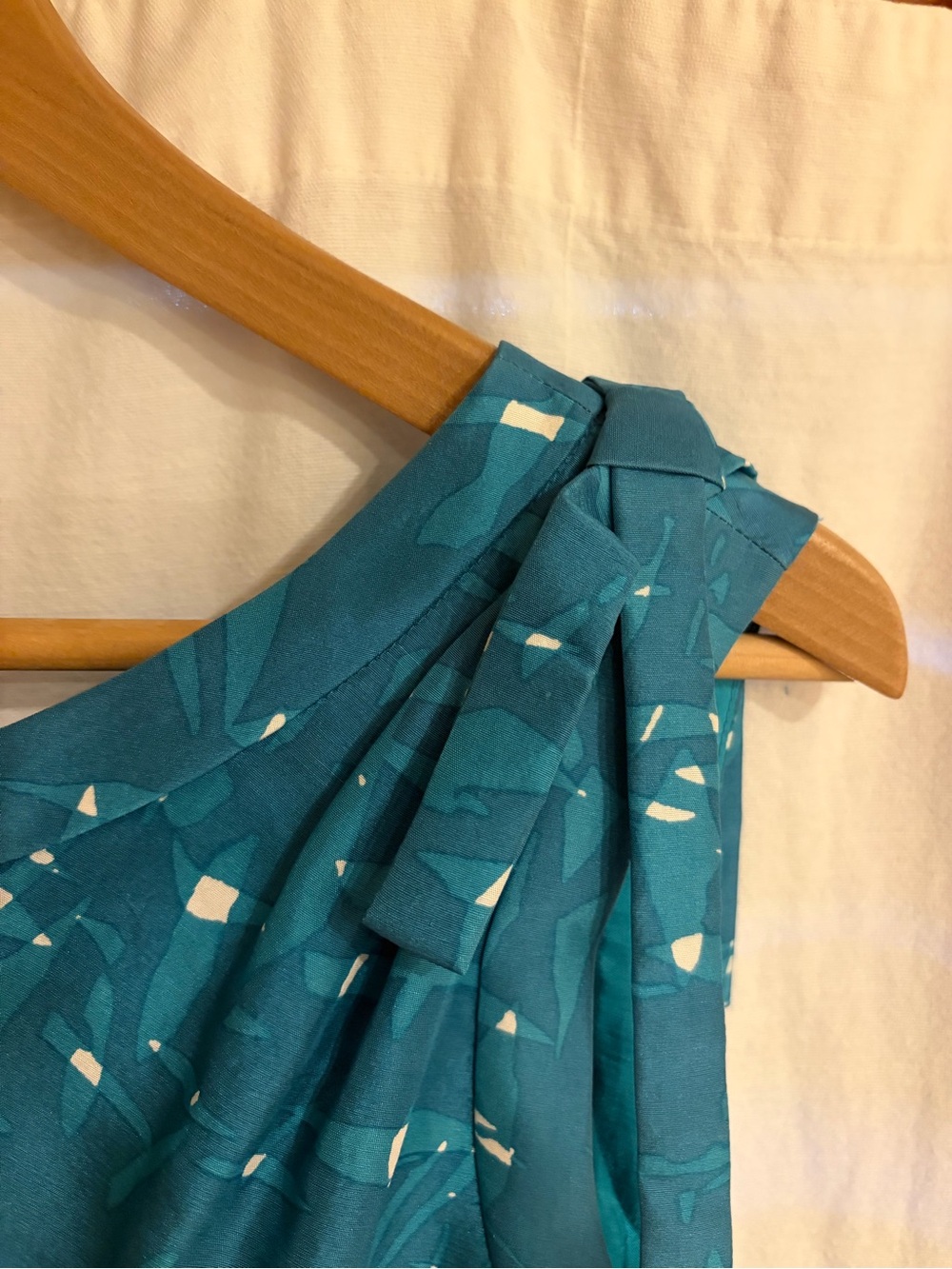 Kate Spade Melody Cocktail Dress - Teal Pleated Fit-and-Flare Silk Mini Dress - Picture 7 of 7